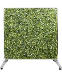 Windscreen4less L 40” x H 60” H Mobile Privacy Fence Hedge Divider with Wheels Movable Backdrops Room Space Divider Office Decor with Artificial Green Grass on Both Sides