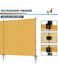 Real Scene Effect of Windscreen4less 6ft x 24ft in color Orange Outdoor Fencing Kit with Poles Ground Spikes Netting Mesh Fence for Backyard Farm Garden Safety Dog Poultry Hen Fence Removable 
