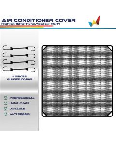 Real Scene Effect of Windscreen4less Outdoor A/C Unit Mesh Cover for Outside Air Conditioner AC Compressor Condenser 36''x36'' Keep Out Leaves Breathable for All Seasons