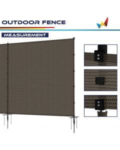 Real Scene Effect of Windscreen4less Brown 6ft x 24ft Outdoor Fencing Kit with Poles Ground Spikes Privacy Fence for Backyard Pool Garden Safety Dog Poultry Rabbit Fence Removable