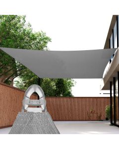 Real Scene Effect of Windscreen4less Steel Wired Light Gray Rectangle 24ft x 24ft A-Ring Reinforcement Heavy Duty Strengthen Durable(260GSM)-Galvanized Cable Enhanced Large Sun Shade Sail - 7 Year Warranty