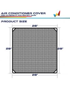 Windscreen4less Outdoor A/C Unit Mesh Cover for Outside Air Conditioner AC Compressor Condenser 28''x28'' Keep Out Leaves Breathable for All Seasons