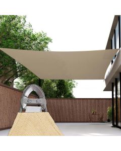 Real Scene Effect of Windscreen4less Steel Wired Sand Rectangle 18ft x 22ft A-Ring Reinforcement Heavy Duty Strengthen Durable(260GSM)-Galvanized Cable Enhanced Large Sun Shade Sail - 7 Year Warranty