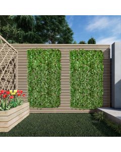 Real Scene Effect of Windscreen4less Expandable Artificial Ivy Privacy Fence Screen for Balcony Patio Outdoor Faux Ivy Fencing Panel for Backdrop Garden Backyard Home Decorations Lauren 1 Pcs