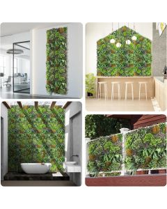 Real Scene Effect of Windscreen4less 4 Pcs 40 inch x40 inch Artificial Boxwood Panels Faux Plant Grass Green Wall Panel Decoration for Outdoor Indoor Garden Backyard (Style 10)