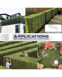 Real Scene Effect of 72 inch W x 18 inch H x 6inch Artificial Boxwood Hedge Wall, Greenery Fake Grass Background Partition, Outdoor Privacy Wall for Terrace, Balcony, Restaurant, Garden, Party Decoration