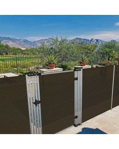 Real Scene Effect of Windscreen4less 6’ H X 2.5’ W Brown Outdoor Fence Gate for Pool Garden Backyard Fence Porch Entry Way Door Gate Removable 