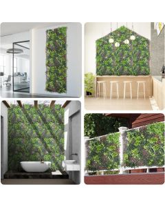 Real Scene Effect of Windscreen4less 2 Pcs 40 inch x40 inch Artificial Boxwood Panels Faux Plant Grass Green Wall Panel Decoration for Outdoor Indoor Garden Backyard (Style 11)