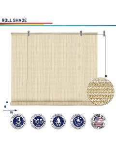 Windscreen4less Custom Exterior Roller Shade Blinds Outdoor Roll Up Shade with 90% UV Protection Privacy for Deck Backyard Gazebo Pergola Balcony Patio Porch Carport 4-8ft W x 5-15ft H Beige 165GSM (3 Year Warranty)