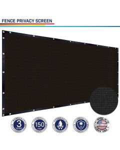 Windscreen4less Custom Size 4-8ft x 1-320ft Heavy Duty Privacy Fence Screen in Color Black with Brass Grommet 88% Blockage Windscreen Outdoor Mesh Fencing Cover Netting 150GSM Fabric w/3-Year Warranty