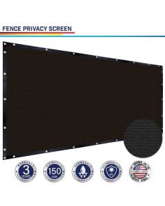 Windscreen4less Custom Size 4-8ft x 1-300ft Heavy Duty Privacy Fence Screen in Color Black with Brass Grommet 88% Blockage Windscreen Outdoor Mesh Fencing Cover Netting 150GSM Fabric w/3-Year Warranty