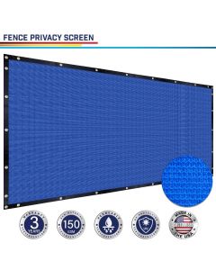 Windscreen4less Custom Size 4-8ft x 1-320ft Heavy Duty Privacy Fence Screen in Color Blue with Brass Grommet 88% Blockage Windscreen Outdoor Mesh Fencing Cover Netting 150GSM Fabric w/3-Year Warranty