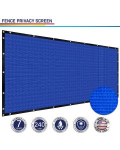 Windscreen4less Custom Size 1-16ft x 1-90ft Heavy Duty Privacy Fence Screen in Color Blue with Brass Grommet 95% Blockage Windscreen Outdoor Mesh Fencing Cover Netting 240GSM Fabric w/7-Year Warranty