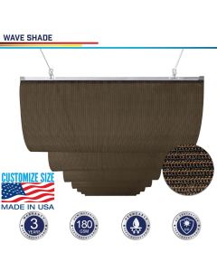 Windscreen4less Custom Retractable Shade Canopy Replacement Cover for Pergola Frame Slide on Wire Cable Wave Drop Shade Cover Shade Sail Awning for Patio Deck Yard Porch 3-7ft W x 1-40ft L Brown (3 Year Warranty)