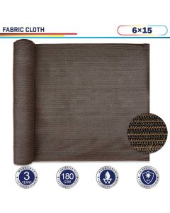 Windscreen4less Brown Sunblock Shade Cloth,95% UV Block Shade Fabric Roll 6ft x 15ft (3 Year Warranty)-Custom Sizes Available