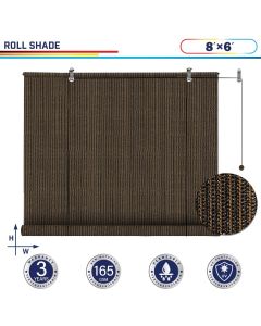 Windscreen4less Exterior Roller Shade Blinds Outdoor Roll Up Shade with 90% UV Protection Privacy for Deck Backyard Gazebo Pergola Balcony Patio Porch Carport 8ft W x 6ft H Brown 165GSM (3 Year Warranty)-Custom Sizes Available(Customized) 