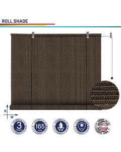 Windscreen4less Custom Exterior Roller Shade Blinds Outdoor Roll Up Shade with 90% UV Protection Privacy for Deck Backyard Gazebo Pergola Balcony Patio Porch Carport 4-8ft W x 5-15ft H Brown 165GSM (3 Year Warranty)
