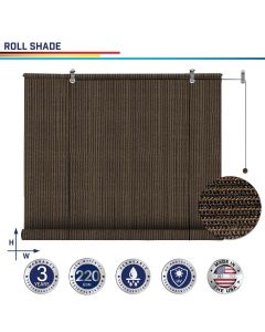 Windscreen4less Custom Outdoor Shade Blinds Patio Roll Up Blackout Shades Exterior Roller Privacy Screen for Pergola Balcony Porch Carport Deck Window, 4-8ft W x 5-15ft H Brown (3 Year Warranty)