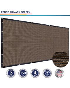 Windscreen4less Custom Size 4-5ft x 1-320ft Heavy Duty Privacy Fence Screen in Color Brown with Brass Grommet 88% Blockage Windscreen Outdoor Mesh Fencing Cover Netting 150GSM Fabric w/3-Year Warranty