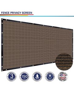 Windscreen4less Custom Size 4-5ft x 1-300ft Heavy Duty Privacy Fence Screen in Color Brown with Brass Grommet 88% Blockage Windscreen Outdoor Mesh Fencing Cover Netting 150GSM Fabric w/3-Year Warranty