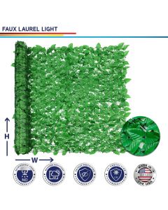 Windscreen4less Custom Size 4-6ft H x 2-60ft L Artificial Ivy Privacy Fence Wall Screen Light Green Laurel Leaf Artificial Hedges Fence Faux Decoration for Outdoor Garden Decor