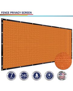 Windscreen4less Custom Size 1-16ft x 1-90ft Heavy Duty Privacy Fence Screen in Color Orange with Brass Grommet 95% Blockage Windscreen Outdoor Mesh Fencing Cover Netting 240GSM Fabric w/7-Year Warranty