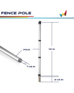 6 feet height Garden Fence Pole for Hard Ground