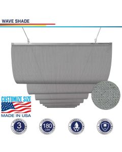 Windscreen4less Custom Retractable Shade Canopy Replacement Cover for Pergola Frame Slide on Wire Cable Wave Drop Shade Cover Shade Sail Awning for Patio Deck Yard Porch 3-7ft W x 1-40ft L Light Gray (3 Year Warranty)