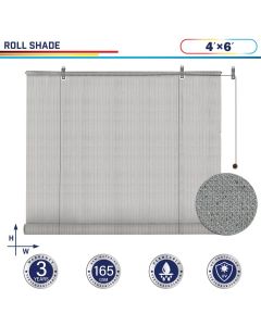 Windscreen4less Exterior Roller Shade Blinds Outdoor Roll Up Shade with 90% UV Protection Privacy for Deck Backyard Gazebo Pergola Balcony Patio Porch Carport 4ft W x 6ft H Light Gray 165GSM (3 Year Warranty)-Custom Sizes Available