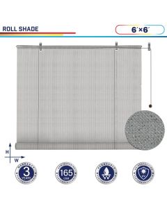 Windscreen4less Exterior Roller Shade Blinds Outdoor Roll Up Shade with 90% UV Protection Privacy for Deck Backyard Gazebo Pergola Balcony Patio Porch Carport 6ft W x 6ft H Light Gray 165GSM (3 Year Warranty)-Custom Sizes Available