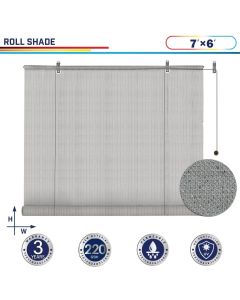 Windscreen4less Outdoor Shade Blinds Patio Roll Up Blackout Shades Exterior Roller Privacy Screen for Pergola Balcony Porch Carport Deck Window, 7ft W x 6ft H Light Gray (3 Year Warranty)-Custom Sizes Available(Customized) 