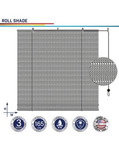 Windscreen4less Custom Exterior Roller Shade Blinds Outdoor Roll Up Shade with 90% UV Protection Privacy for Deck Backyard Gazebo Pergola Balcony Patio Porch Carport 4-8ft W x 5-15ft H Gray Hollow 165GSM (3 Year Warranty)