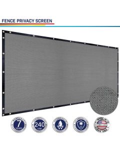 Windscreen4less Custom Size 1-16ft x 1-90ft Heavy Duty Privacy Fence Screen in Color Gray with Brass Grommet 95% Blockage Windscreen Outdoor Mesh Fencing Cover Netting 240GSM Fabric w/7-Year Warranty