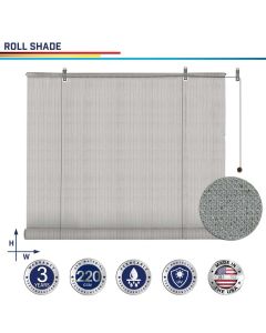 Windscreen4less Custom Outdoor Shade Blinds Patio Roll Up Blackout Shades Exterior Roller Privacy Screen for Pergola Balcony Porch Carport Deck Window, 4-8ft W x 5-15ft H Light Gray (3 Year Warranty)