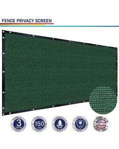 Customized Size Windscreen4less Heavy Duty Privacy Screen Fence in Color Solid Green 8 x 1 Brass Grommets w/3-Year Warranty 150 GSM