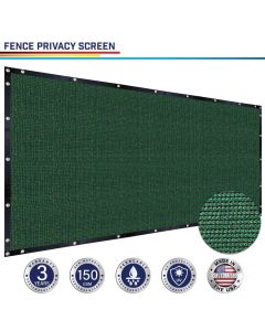 Windscreen4less Custom Size 4-8ft x 1-300ft Heavy Duty Privacy Fence Screen in Color Dark Green with Brass Grommet 88% Blockage Windscreen Outdoor Mesh Fencing Cover Netting 150GSM Fabric w/3-Year Warranty