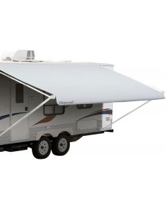 Shecraf  White RV Awning Fabric Replacement, 18ft x 18ft Vinyl Camper Awning Replacement, Outdoor Canopy for RV Awning