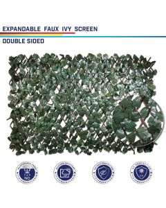 Windscreen4less Artificial Leaf Faux Ivy Expandable/Stretchable Privacy Fence Screen Double Sides Leaves 1pc