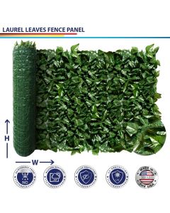 Windscreen4less Custom Size 39-58Inch H x 1-780Inch L Artificial Faux Ivy Leaf Decorative Fence Screen Green Faux Laurel Leaves Fence Panel