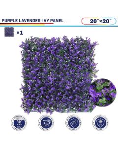 Windscreen4less Artificial Faux Ivy Leaf Decorative Fence Screen 20" x 20" Purple Lavender 1pc 