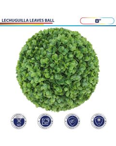 8 Inch Artificial Topiary Ball Faux Boxwood Plant for Indoor/Outdoor Garden Wedding Decor Home Decoration, Lechuguilla Green 1 Piece