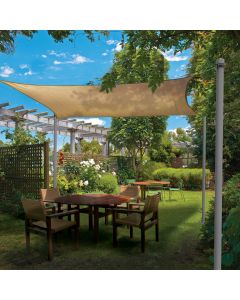 Real Scene Effect of Outdoor Sun Shade Sail Post Pole Kit for Deck Backyard Garden Concrete Sign Pole with Base Plate Clamp Powder Coated- 112'' 1 Set