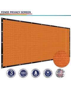 Windscreen4less Custom Size 1-16ft x 1-300ft Heavy Duty Privacy Fence Screen in Color Orange with Brass Grommet 90% Blockage Windscreen Outdoor Mesh Fencing Cover Netting 180GSM Fabric w/3-Year Warranty