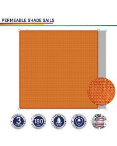 Windscreen4less Custom Size 5-24ft x 5-24ft Rectangle Straight Edge Sun Shade Sail Canopy in Color Orange for Outdoor Patio Backyard UV Block Awning with Steel D-Rings 180GSM (3 Year Warranty)