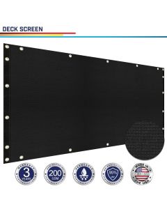 Windscreen4less Custom Size 3ft x 1-320ft Black Deck Balcony Privacy Screen for Deck Pool Fence Railings Apartment Balcony Privacy Screen for Patio Yard Porch Chain Link Fence Condo with Zip Ties (3 Year Warranty)-Custom Sizes Available