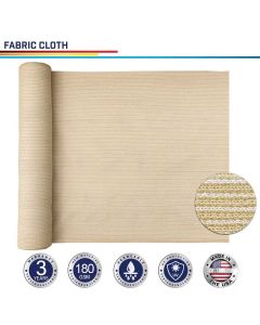 Windscreen4less Custom Size 6-12ft x 1-300ft Beige Sunblock Shade Cloth,95% UV Block Shade Fabric Roll (3 Year Warranty)