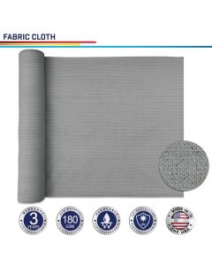 Windscreen4less Custom Size 6-12ft x 1-300ft Light Gray Sunblock Shade Cloth,95% UV Block Shade Fabric Roll (3 Year Warranty)