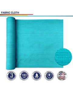 Windscreen4less Custom Size 6-12ft x 1-300ft Turquoise Green Sunblock Shade Cloth,95% UV Block Shade Fabric Roll (3 Year Warranty)