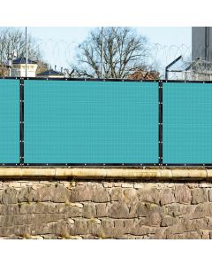 Real Scene Effect of Fence Privacy Screen Light Green Turquoise 1-6ft H x 1-300 L Heavy Duty Windscreen Chain Link Fence Privacy Mesh Fabric Cover for Outdoor Patio Garden