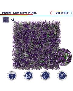 Windscreen4less Artificial Faux Ivy Leaf Decorative Fence Screen 20" x 20" Purple Peanut Leaves 1pc 